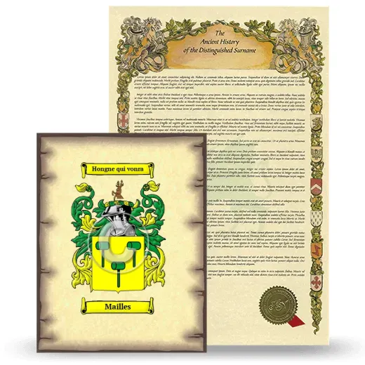 Mailles Coat of Arms and Surname History Package