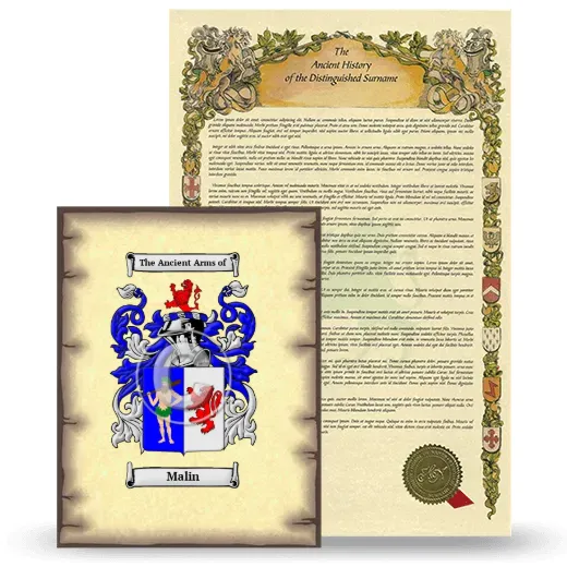 Malin Coat of Arms and Surname History Package
