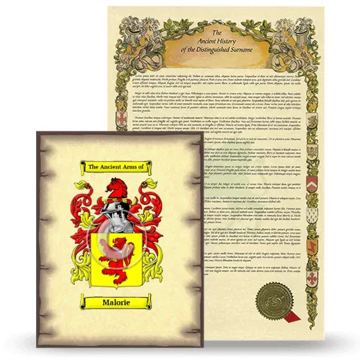 Malorie Coat of Arms and Surname History Package