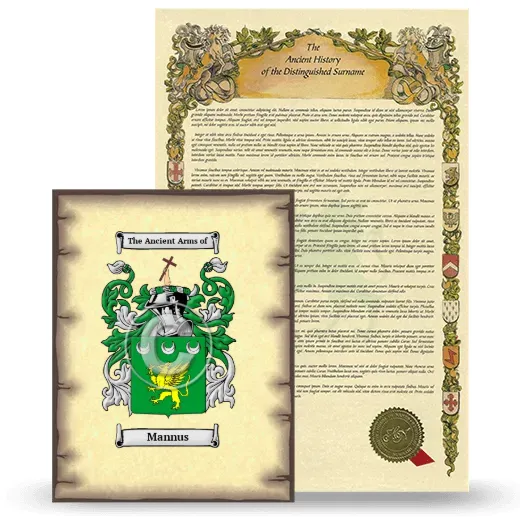 Mannus Coat of Arms and Surname History Package