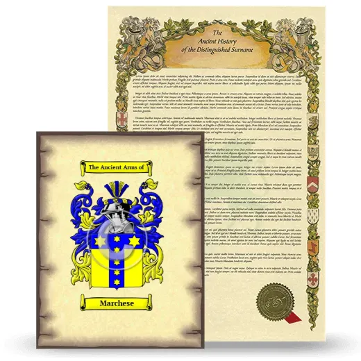 Marchese Coat of Arms and Surname History Package
