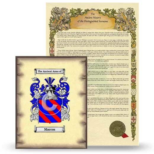 Marcos Coat of Arms and Surname History Package