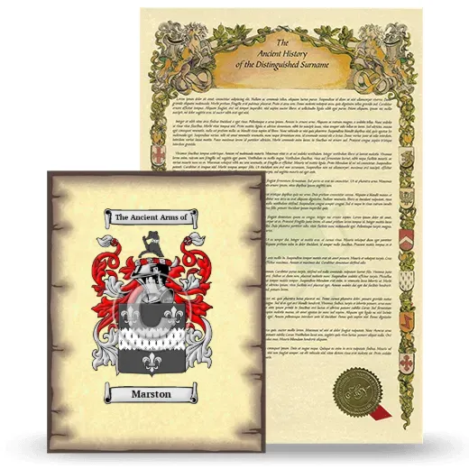 Marston Coat of Arms and Surname History Package