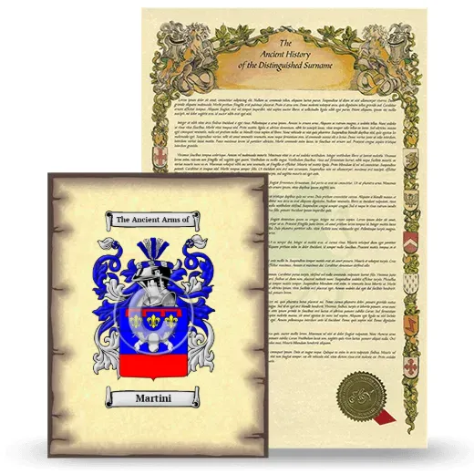 Martini Coat of Arms and Surname History Package
