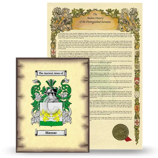 Massar Coat of Arms and Surname History Package