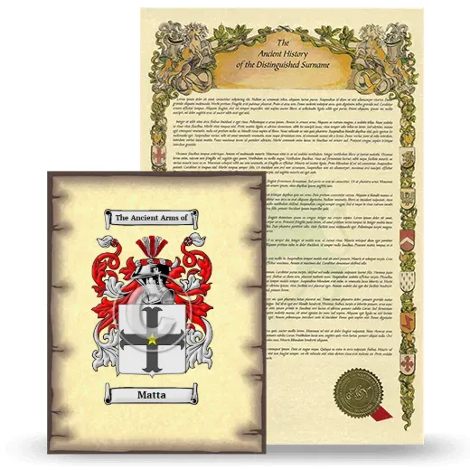 Matta Coat of Arms and Surname History Package