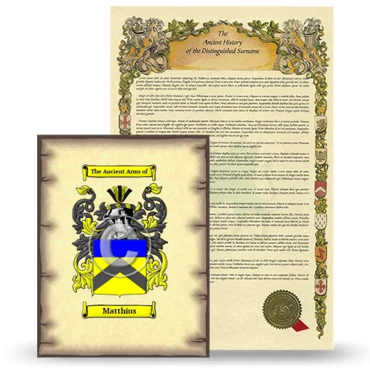 Matthius Coat of Arms and Surname History Package
