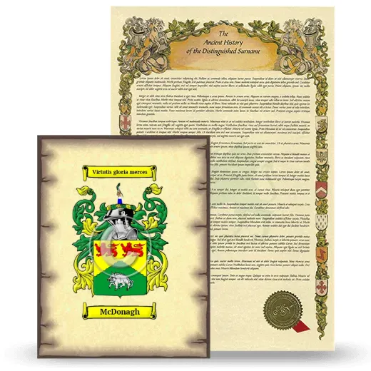McDonagh Coat of Arms and Surname History Package