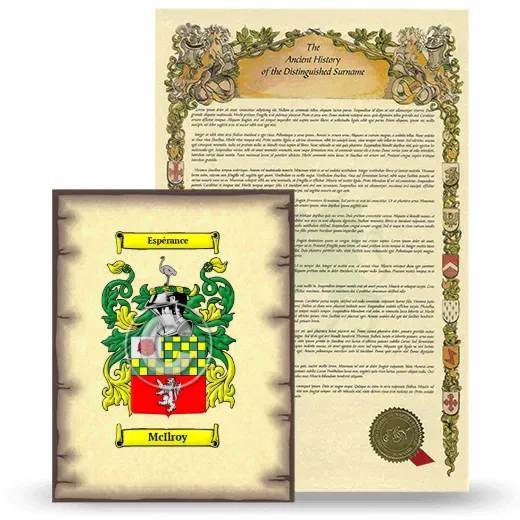 McIlroy Coat of Arms and Surname History Package