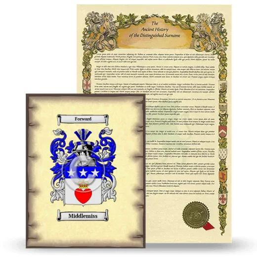 Middlemiss Coat of Arms and Surname History Package