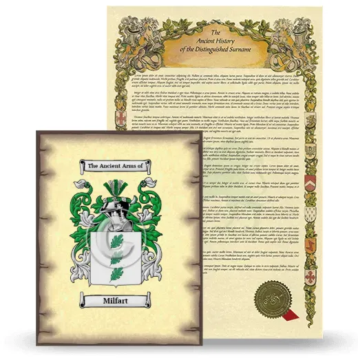 Milfart Coat of Arms and Surname History Package