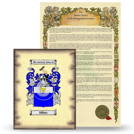 Milors Coat of Arms and Surname History Package