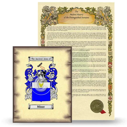 Minar Coat of Arms and Surname History Package