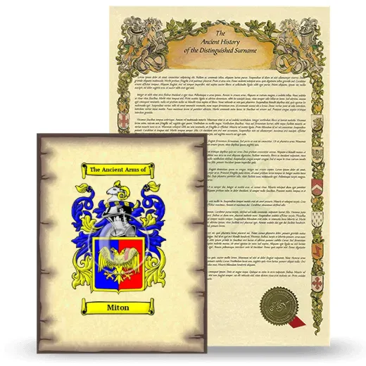 Miton Coat of Arms and Surname History Package