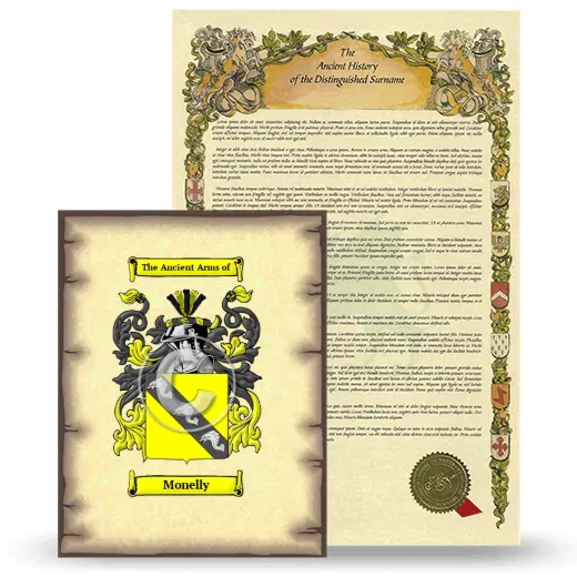 Monelly Coat of Arms and Surname History Package