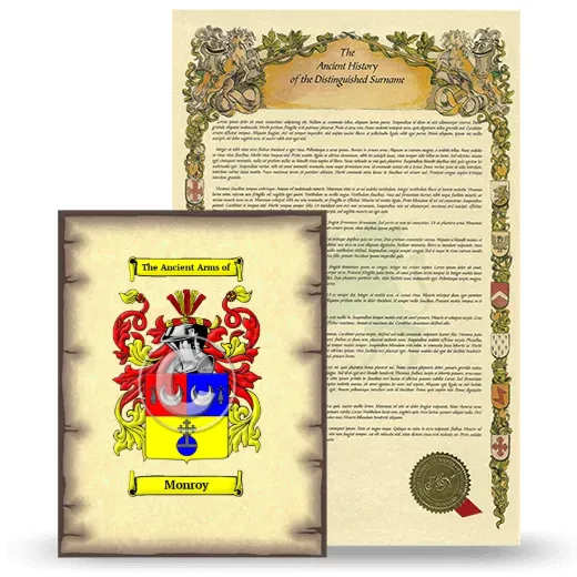 Monroy Coat of Arms and Surname History Package