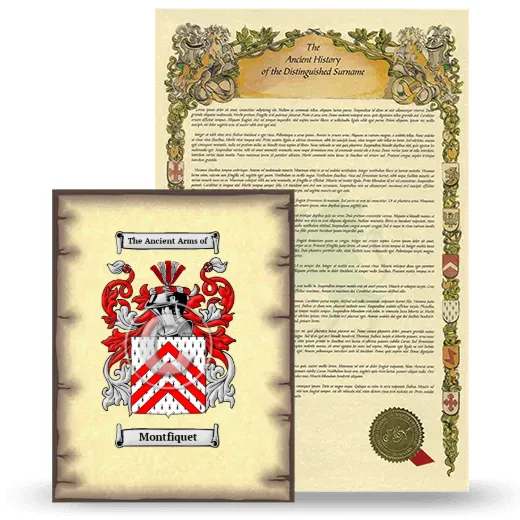 Montfiquet Coat of Arms and Surname History Package