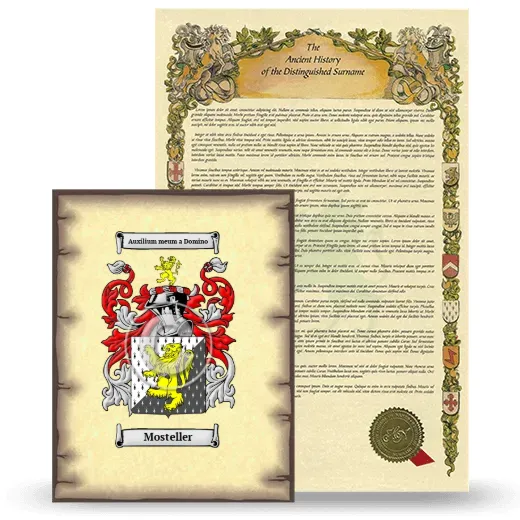Mosteller Coat of Arms and Surname History Package
