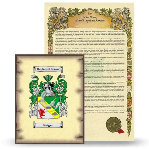 Neiger Coat of Arms and Surname History Package