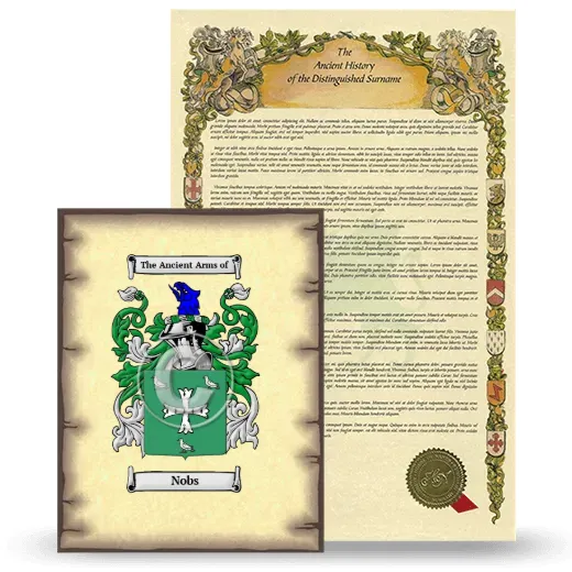 Nobs Coat of Arms and Surname History Package