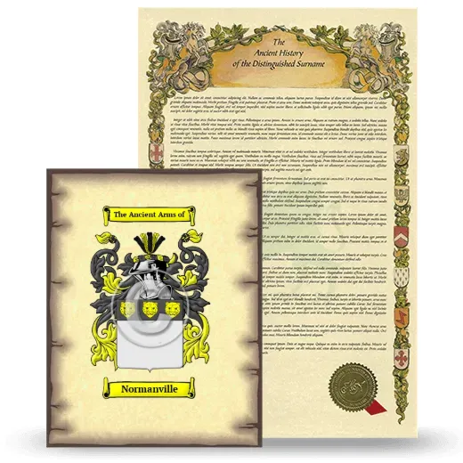Normanville Coat of Arms and Surname History Package