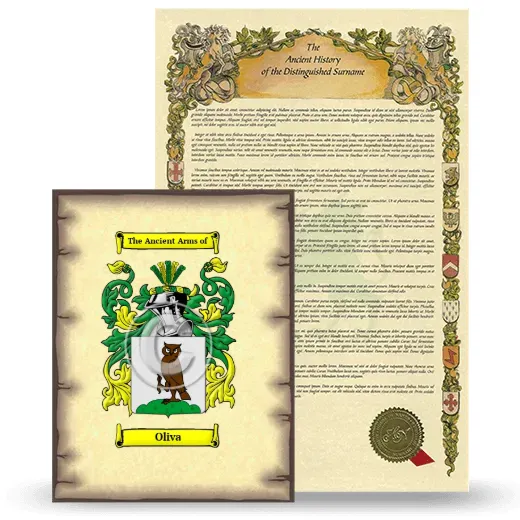 Oliva Coat of Arms and Surname History Package