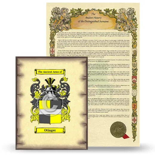 Otinger Coat of Arms and Surname History Package