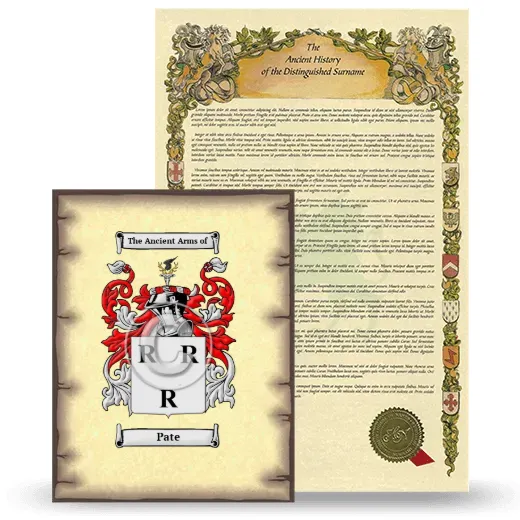 Pate Coat of Arms and Surname History Package