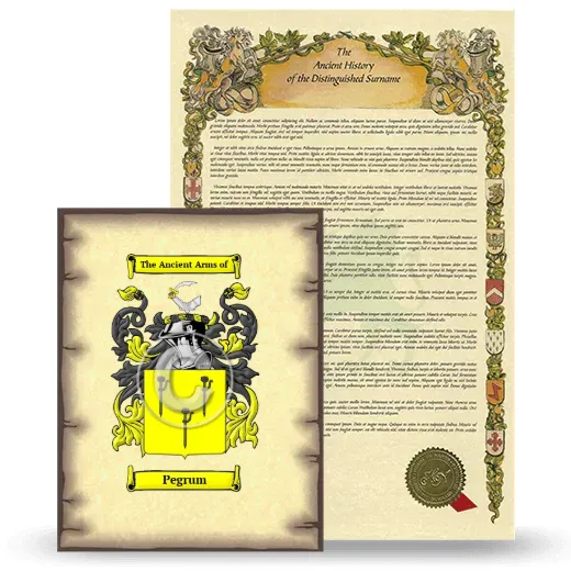 Pegrum Coat of Arms and Surname History Package