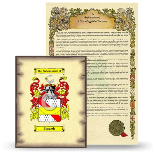 Pennels Coat of Arms and Surname History Package