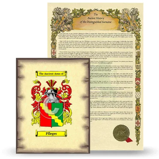 Pfleger Coat of Arms and Surname History Package