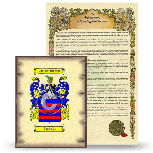 Pontain Coat of Arms and Surname History Package