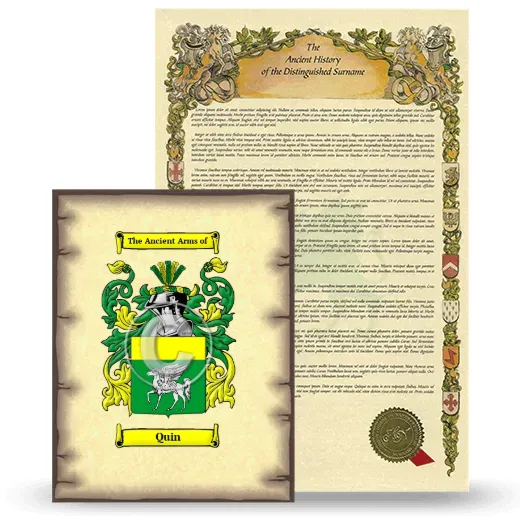 Quin Coat of Arms and Surname History Package