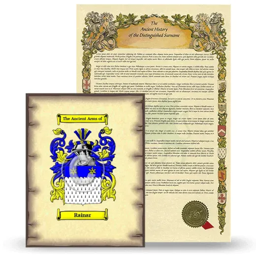 Rainar Coat of Arms and Surname History Package