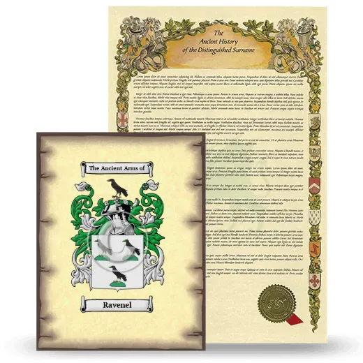 Ravenel Coat of Arms and Surname History Package