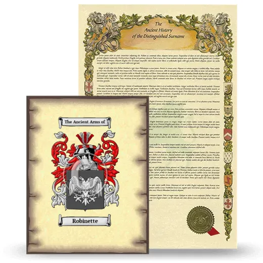 Robinette Coat of Arms and Surname History Package