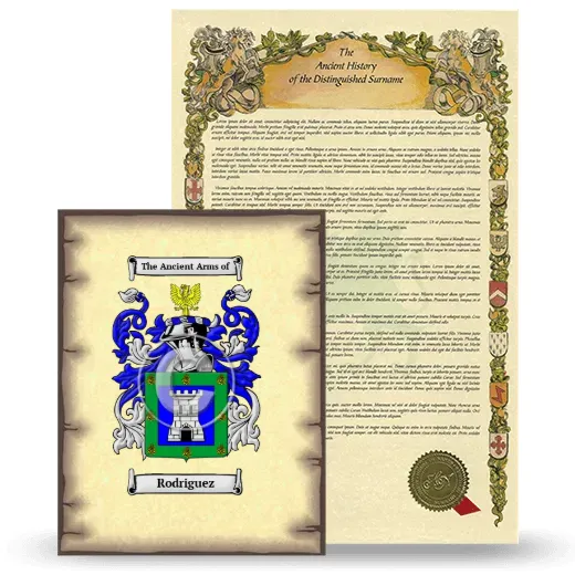 Rodriguez Coat of Arms and Surname History Package