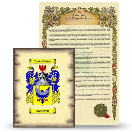 Roosevelt Coat of Arms and Surname History Package