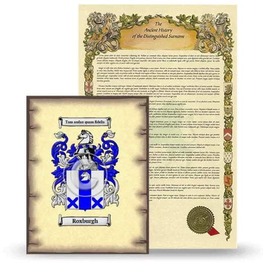 Roxburgh Coat of Arms and Surname History Package