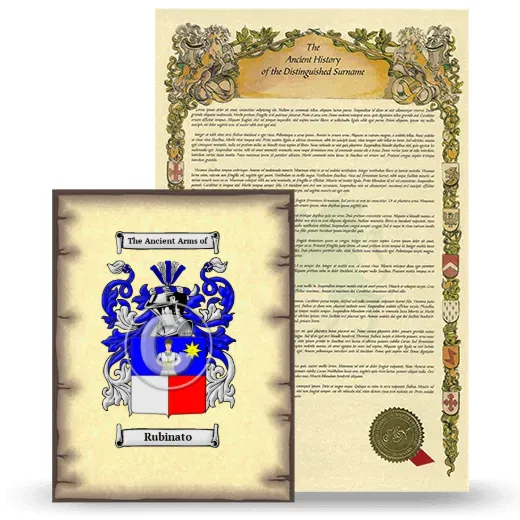 Rubinato Coat of Arms and Surname History Package