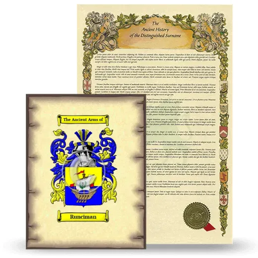 Runciman Coat of Arms and Surname History Package