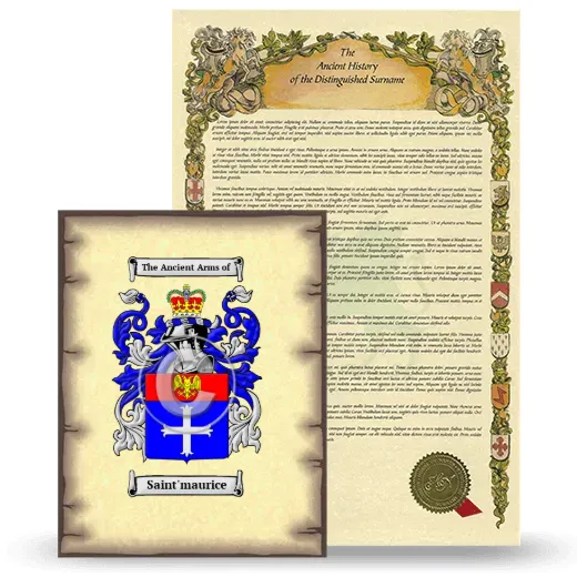 Saint'maurice Coat of Arms and Surname History Package