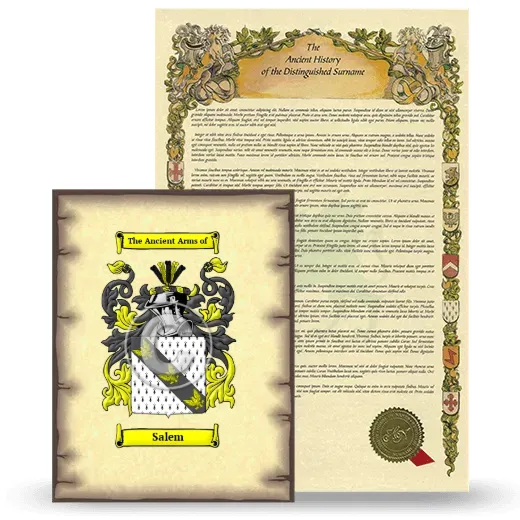 Salem Coat of Arms and Surname History Package