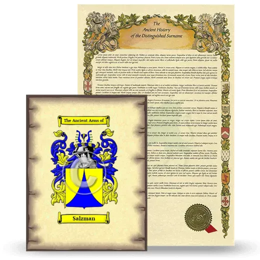Salzman Coat of Arms and Surname History Package