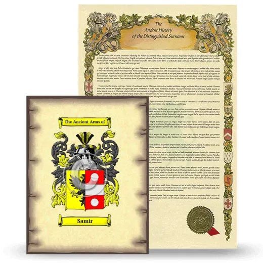 Samir Coat of Arms and Surname History Package