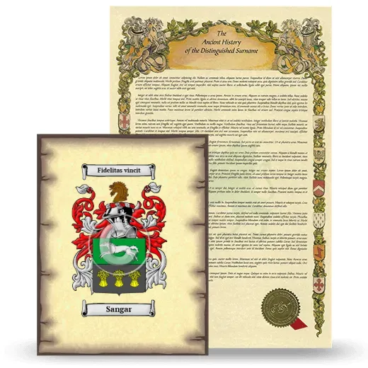 Sangar Coat of Arms and Surname History Package