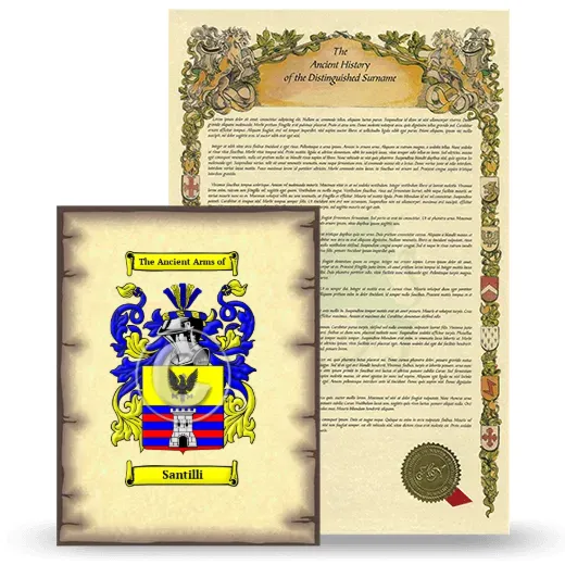 Santilli Coat of Arms and Surname History Package