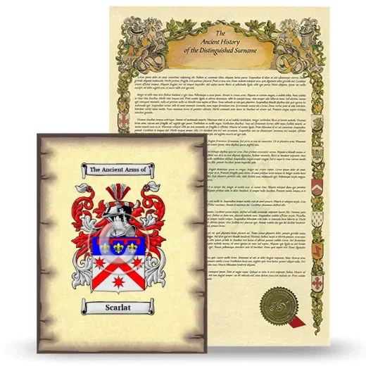 Scarlat Coat of Arms and Surname History Package