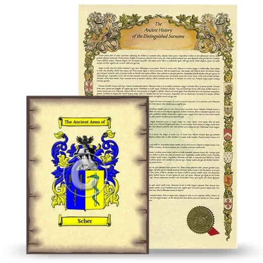 Scher Coat of Arms and Surname History Package