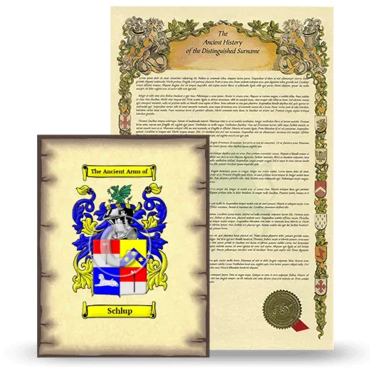 Schlup Coat of Arms and Surname History Package